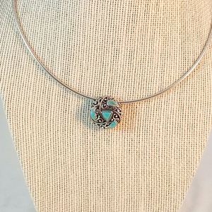 925 sterling filigree pendant with Turquoise